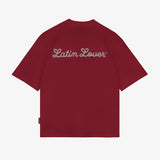 CAMISETA LL VIDA SOCIAL - ROJO OVERSIZED