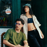 CAMISETA WAFFLE KNIT BOTONES VERDE