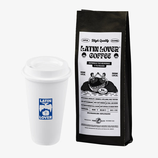Latin Lover x Perros Bravos Coffee + Reusable Coffee Cup Combo