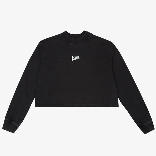 Crop Top Long Sleeve Negro