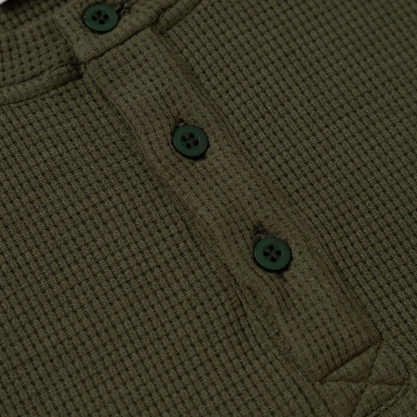 Camiseta Waffle Knit Botones Verde