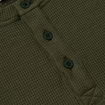 Camiseta Waffle Knit Botones Verde