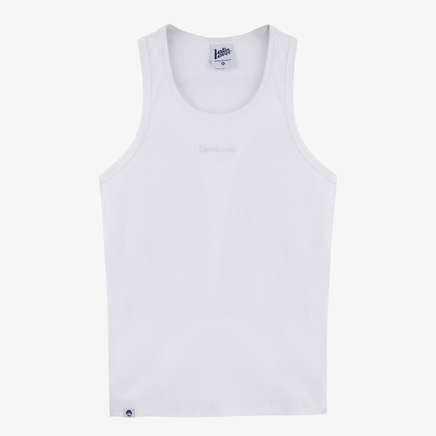 Tank Top Rib Bordado Blanco