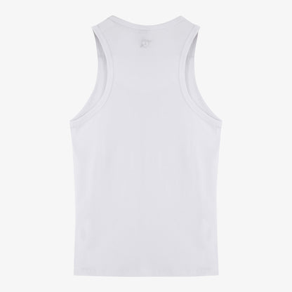 Tank Top Rib Bordado Blanco