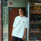 CAMISETA LL VIDA SOCIAL - CREMA OVERSIZED