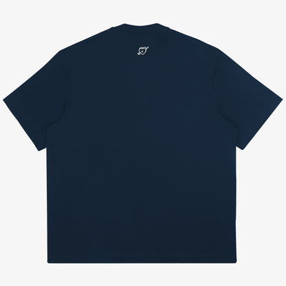 Camiseta Básica Bordada Azul Navy