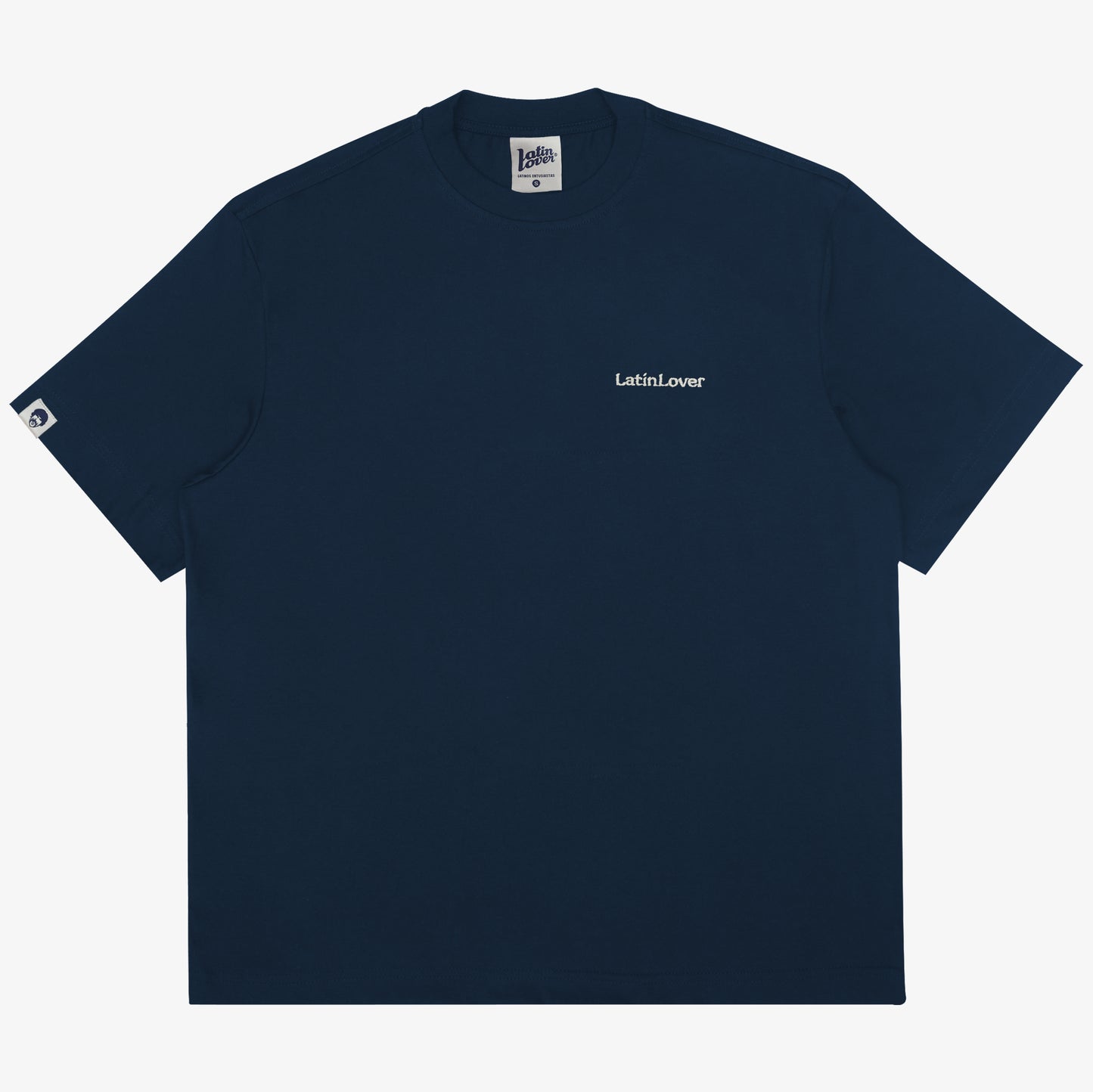 Camiseta Básica Bordada Azul Navy