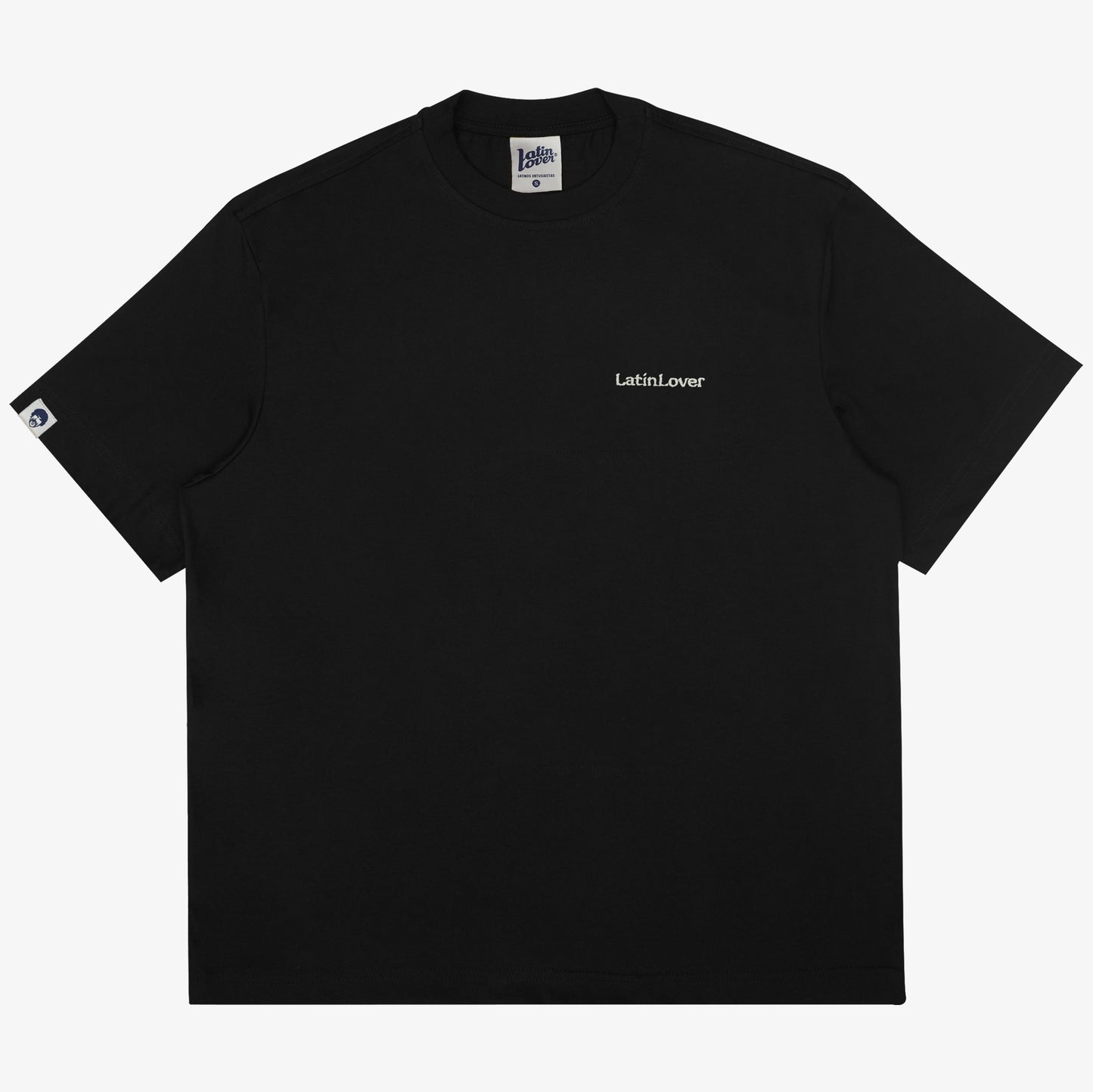 Camiseta Básica Bordada Negro