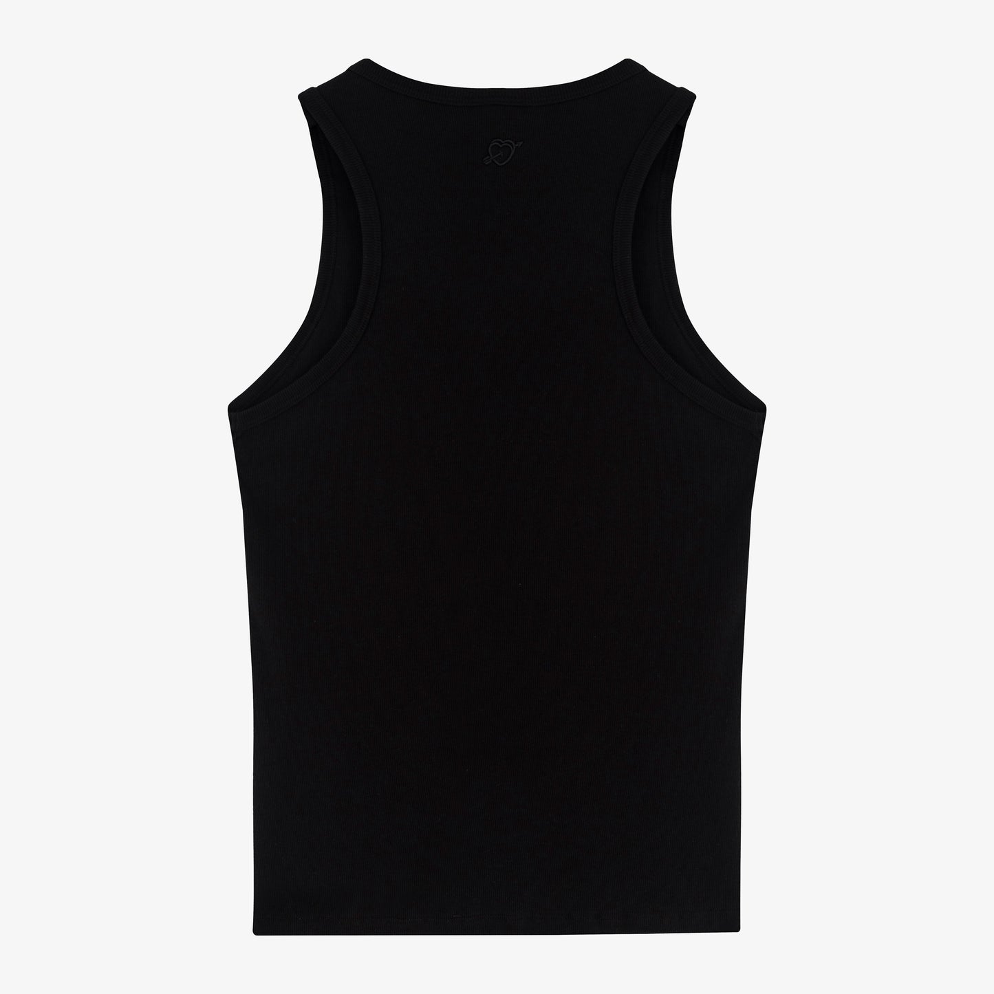 Tank Top Rib Bordado Negro